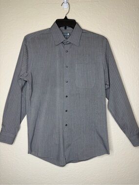 Nordstrom men’s non iron gray striped Longsleeve shirt